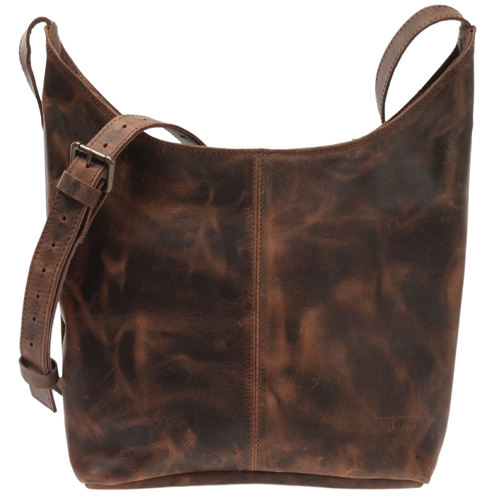 LECONI Umhängetasche mittlere Schultertasche klassische Damentasche Frauen Echtleder LE0073, hochwertiges Leder – Smartphonefach & Außenfach – Größe 30 × 30 × 9 cm