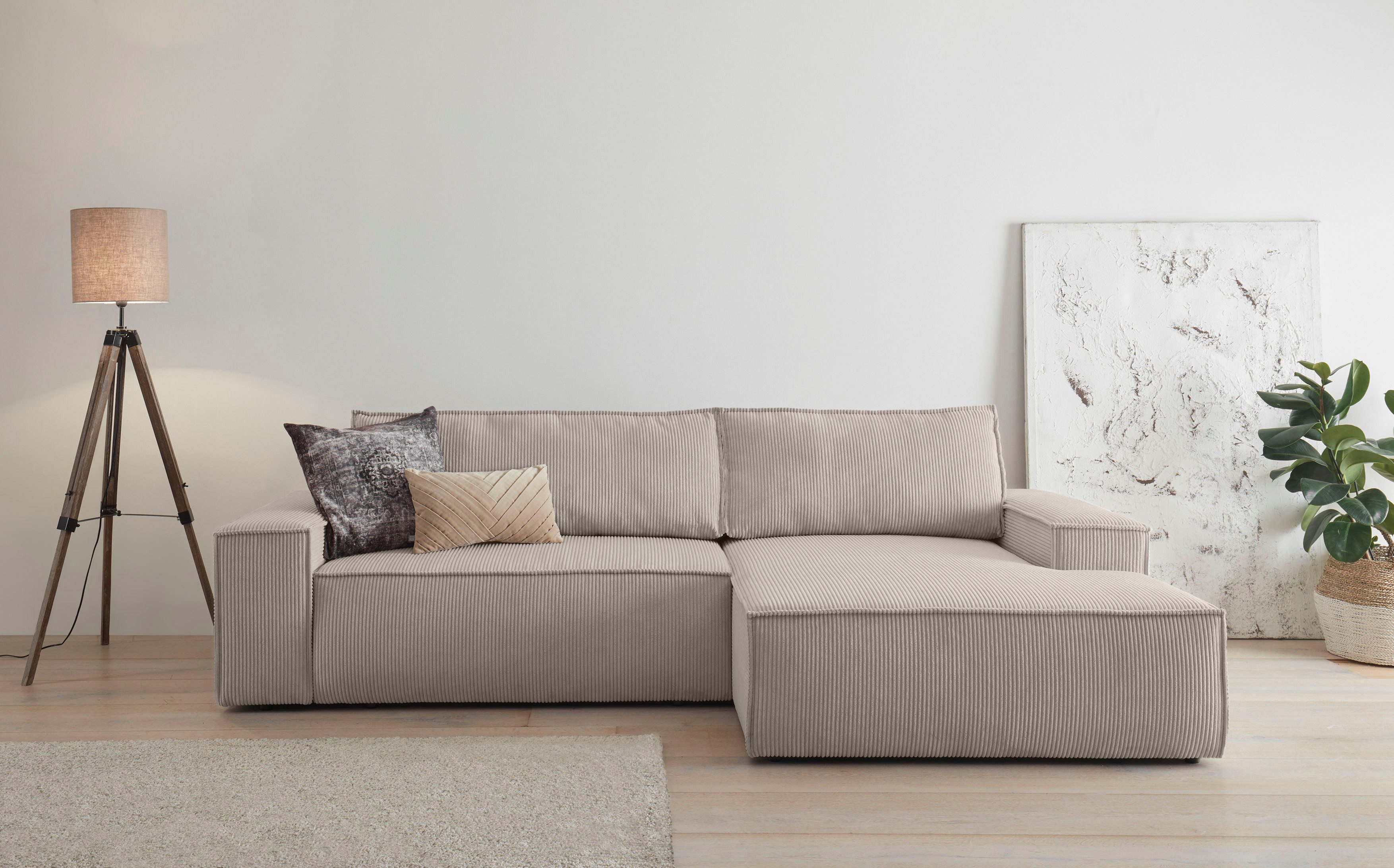 Home affaire Ecksofa SHERWOOD Schlafsofa 267 cm, L-Form, Schlaffunktion mit günstig online kaufen