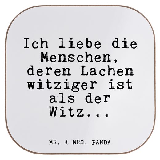 Mr. & Mrs. Panda Getränkeuntersetzer »Ich liebe die Menschen,... Weiß