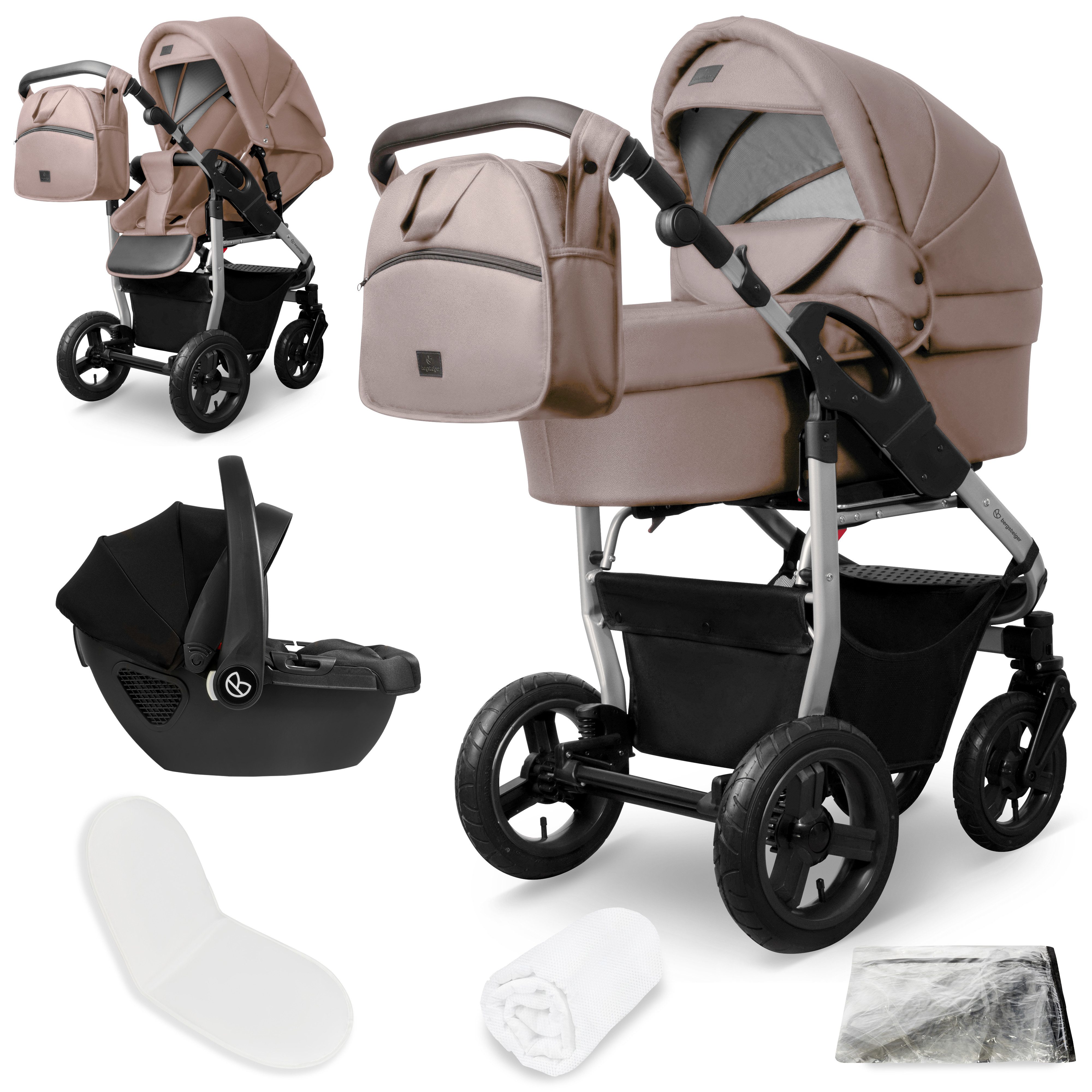 Kombi-Kinderwagen Babywagen Capri 3in1, Kombikinderwagen Komplettset