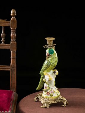 Aubaho Kerzenständer Papagei Kerzenständer Porzellan antik Stil Kerzenleuchter 37cm porcela
