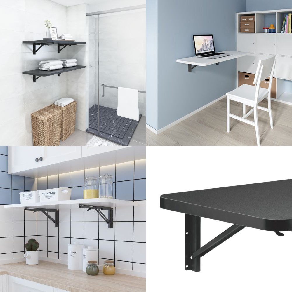 Maclean Halterung MC-876 2x Klappbare Wandhalterung Regalträger bis 50 kg, (2-tlg., Klappbar 90°, Wandmontage für Werkstatt, Garage, Küche & Keller)