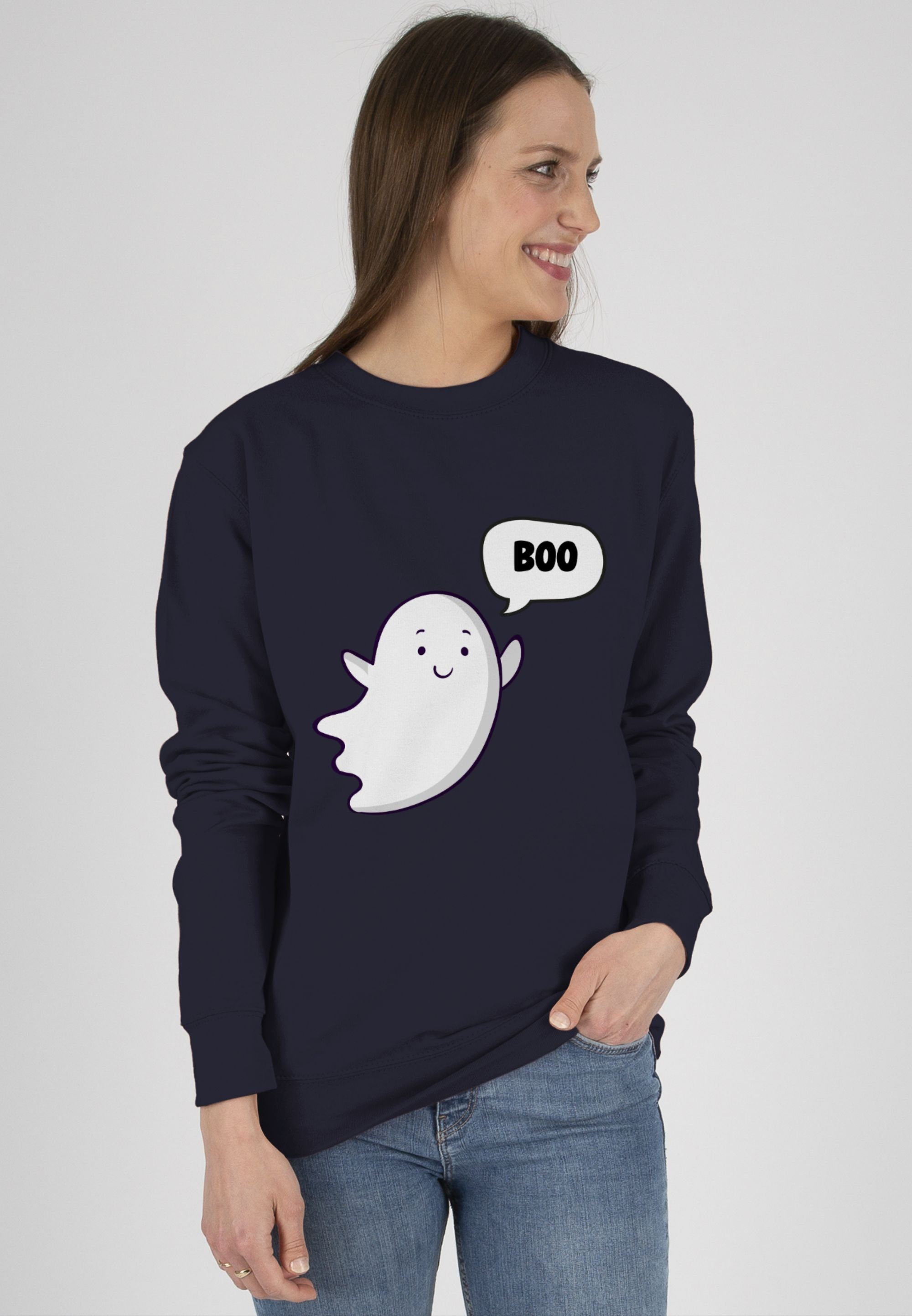 Halloween Gespenst (1-tlg) Dunkelblau Ghost Shirtracer Kostüme Sweatshirt Geister Geist Süßer 3 Herren kleiner