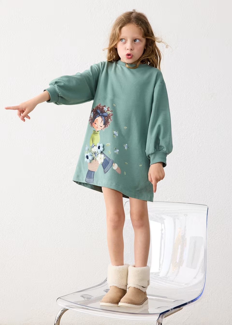 Mayoral Sweatkleid Sweatkleid mit Printmotiv (491415)