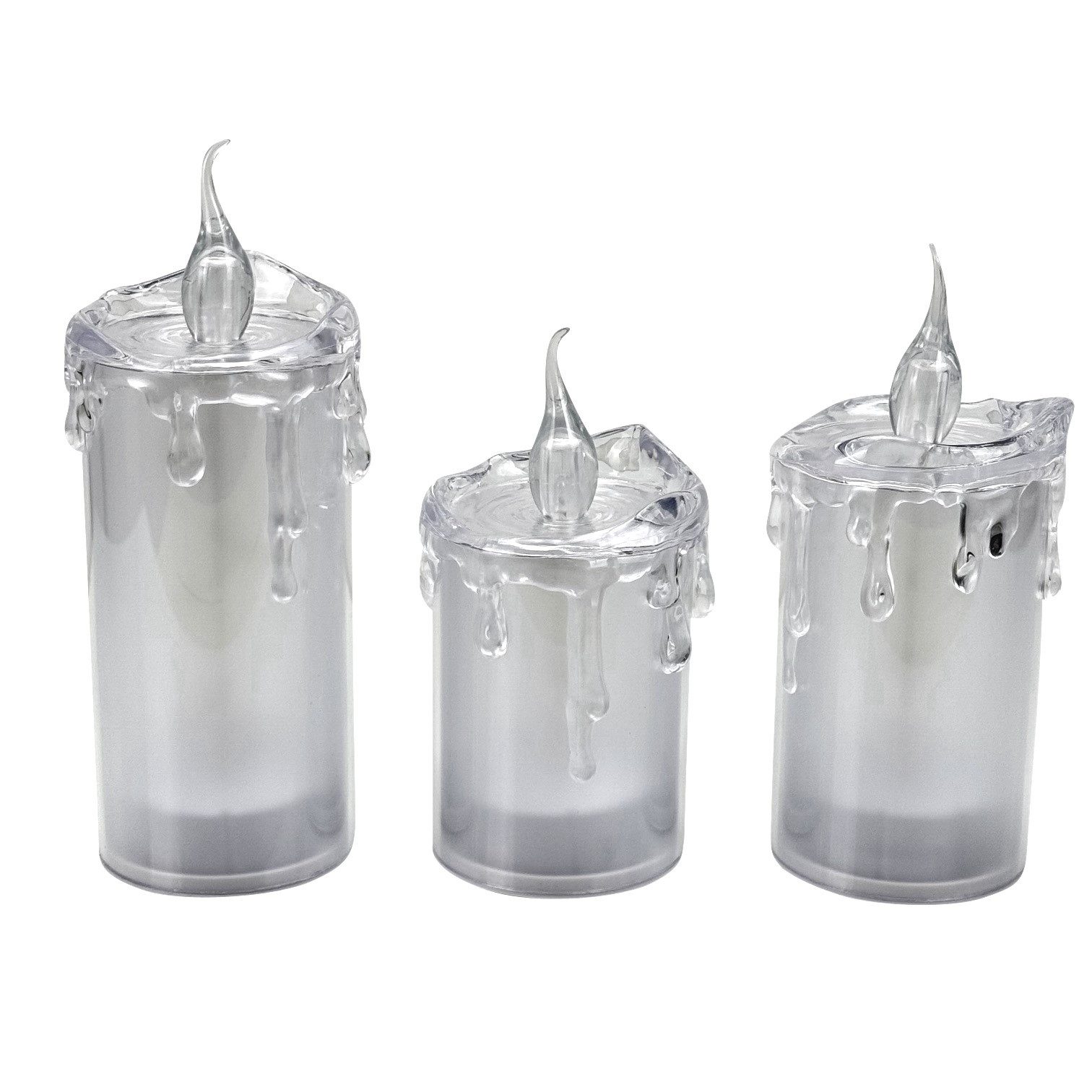 Online-Fuchs LED-Kerze - 3 LED Kerzen aus Acrylglas mit Hologrammsternen un günstig online kaufen