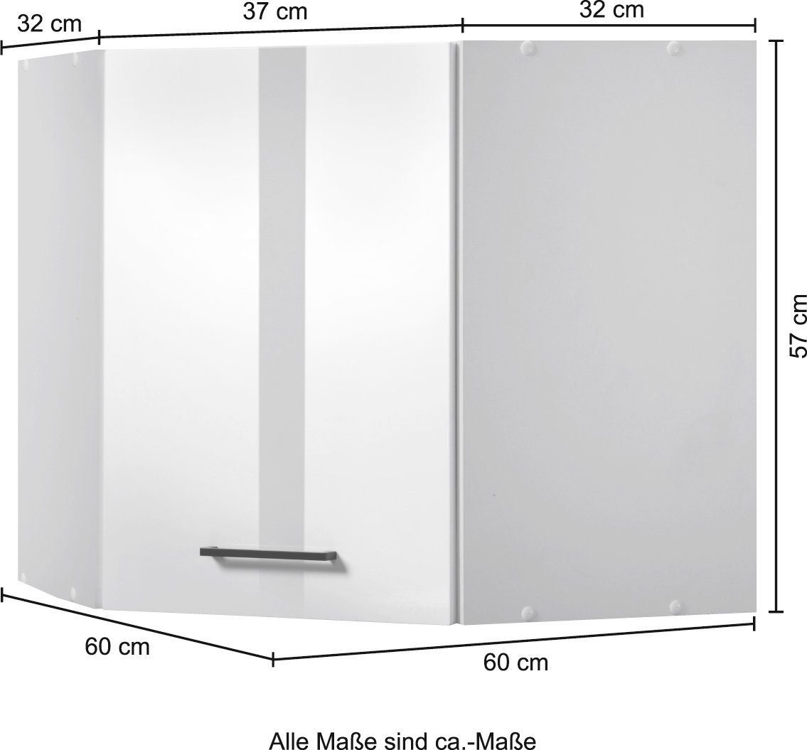 HELD MÖBEL Eckhängeschrank Trier Ecke Stauraum Hochglanz/weiß der in weiß für