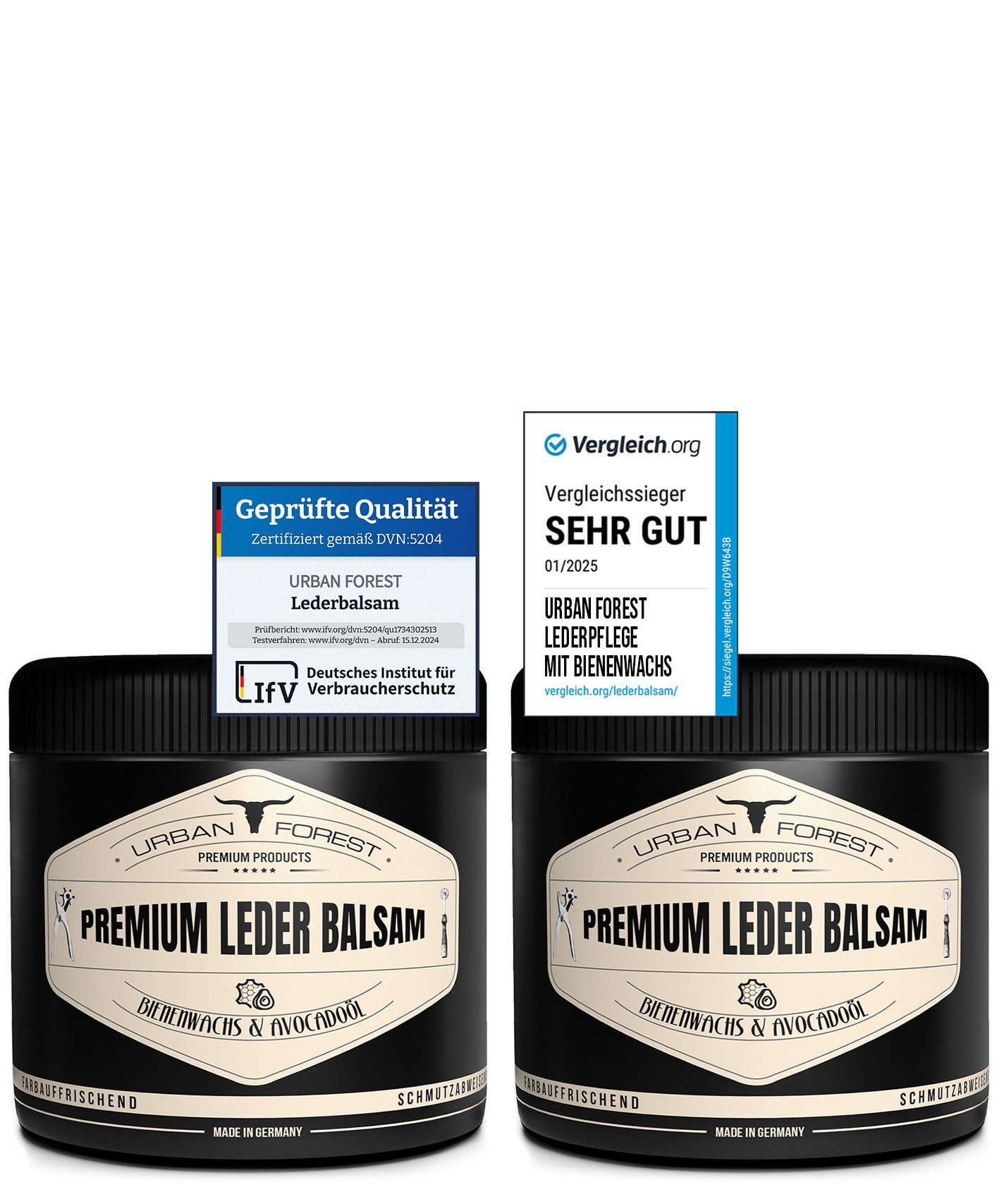 URBAN FOREST Lederpflege für Glattleder- 2 x 500ml Leder Balsam Lederpflege (2 St), 1000 ml