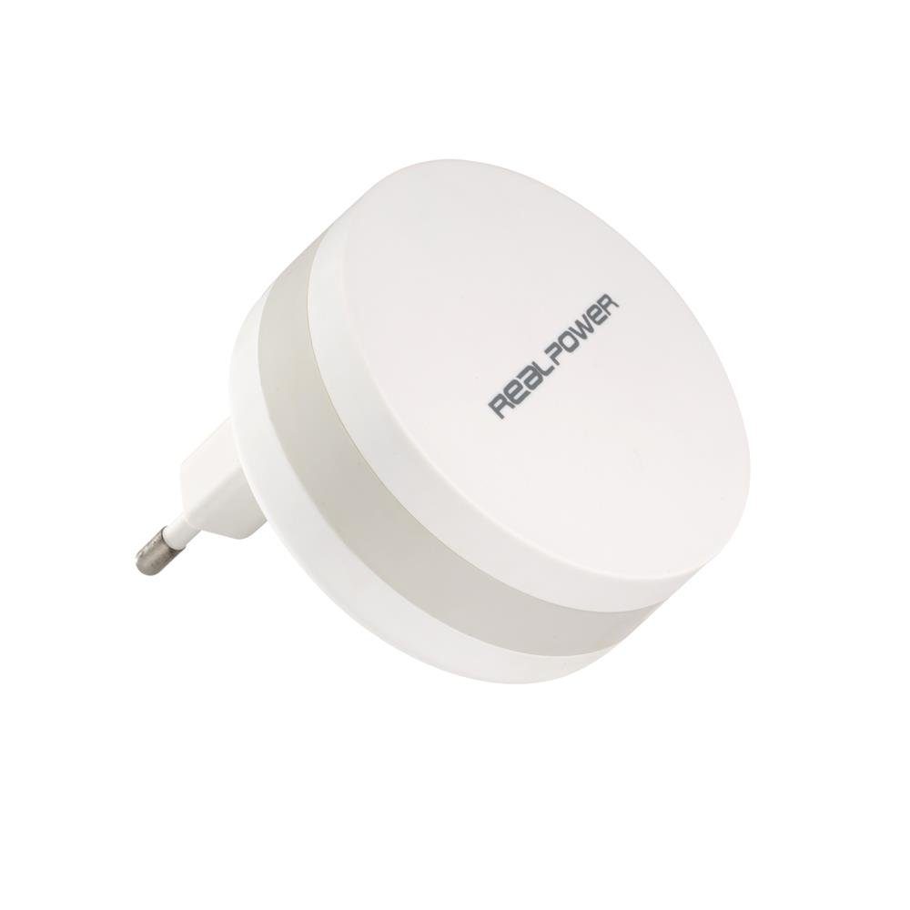 Realpower PBC-1800 Powerbank 1800 mAh, mit integriertem Ladegerät, einklappbarer Netzstecker, USB