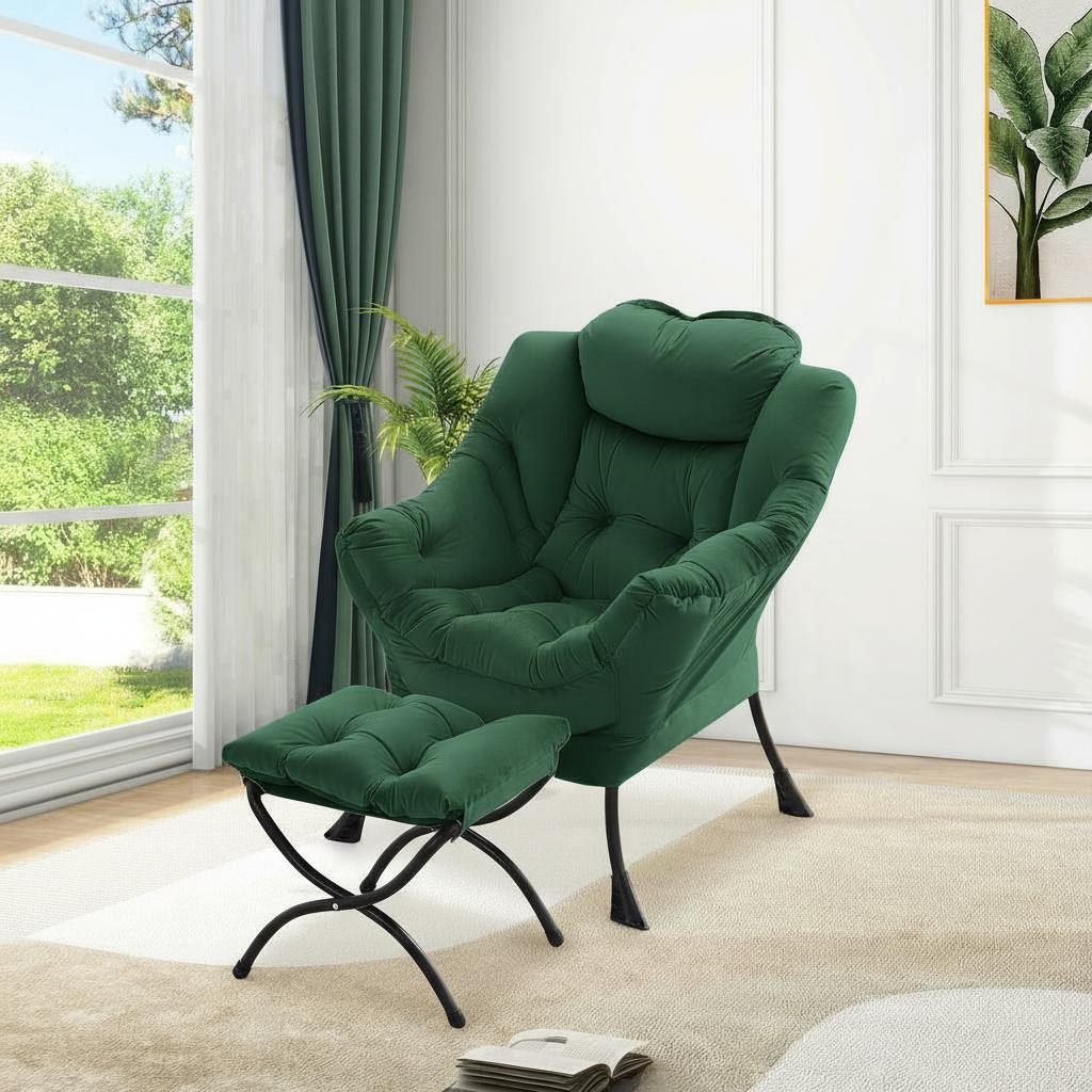 GarveeMore Ohrensessel Relaxsessel mit Hocker Ohrensessel Polstersessel Faulsesse