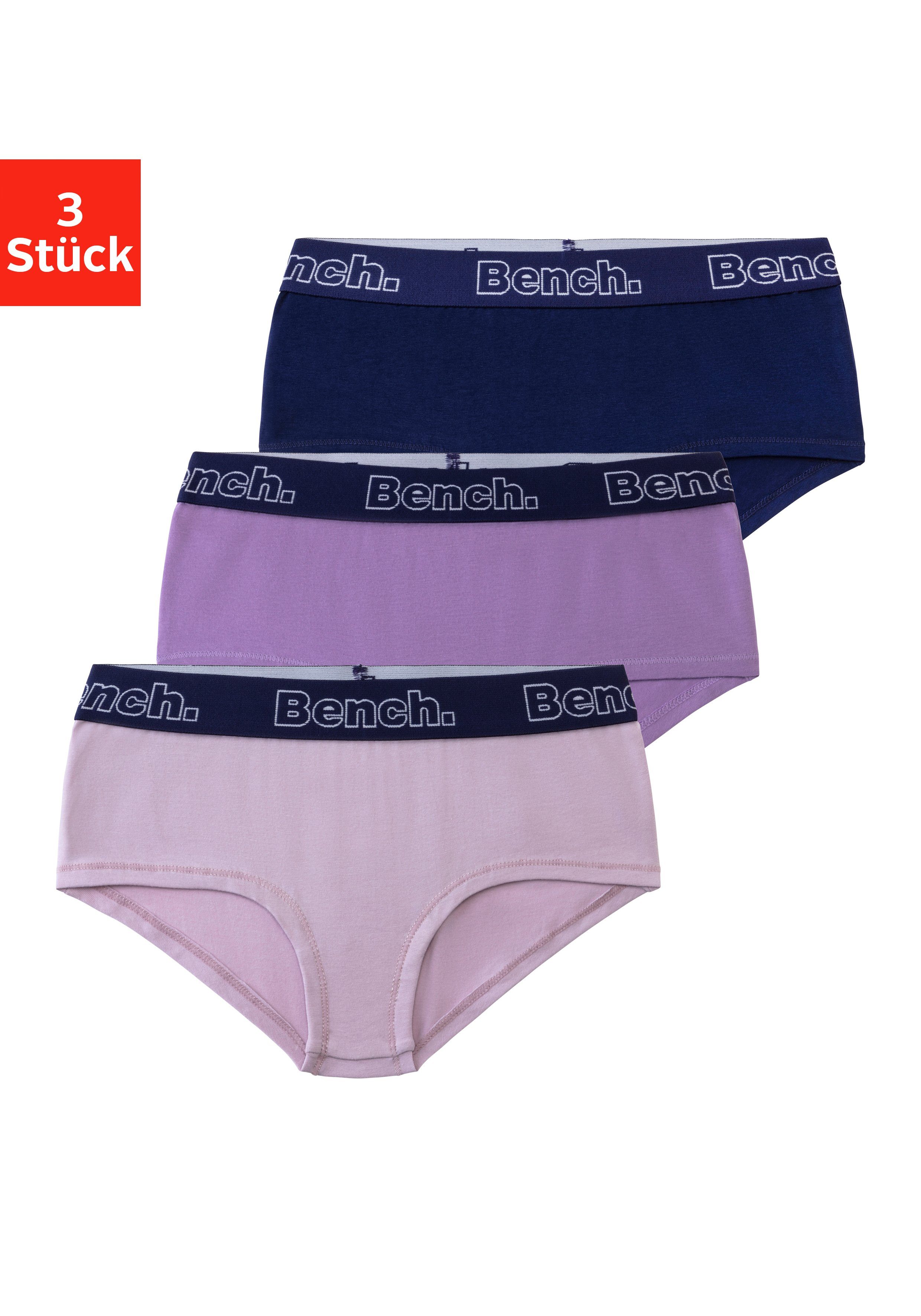 Bench. Panty (Packung, 3-St) mit kontrastfarbigem Webbund flieder / lila / navy | Klassische Panties