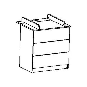 möbelando Wickeltisch Clover, in matt weiss mit 3 Schubladen. Abmessungen (BxHxT) 78x94x70 cm