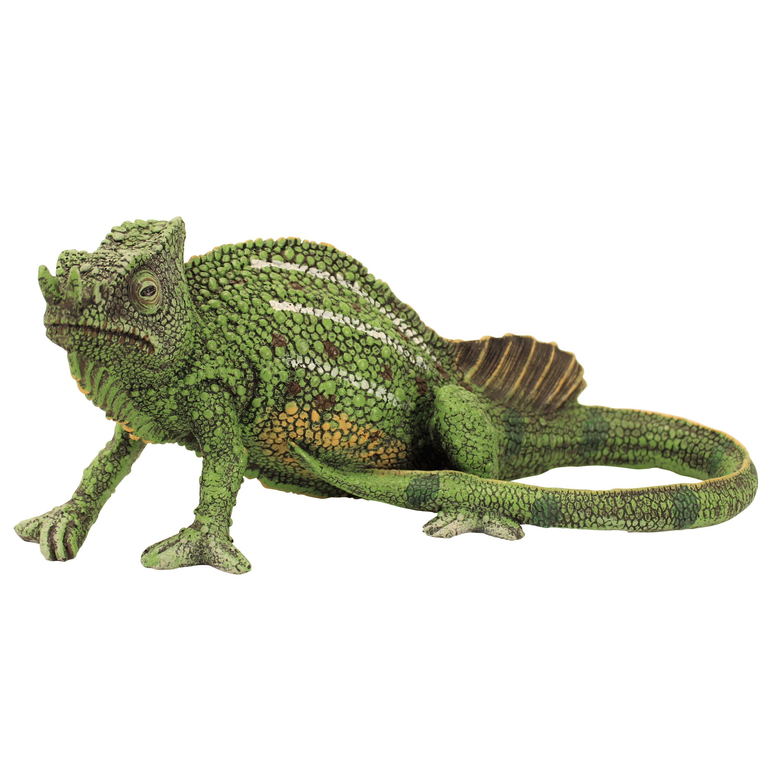 Online-Fuchs Gartenfigur Chamäleon Eidechse Leguan Reptil Teichdeko Größe wählbar wetterfest, (witterungsbeständig, Garten), Maße kleines ca. 24x11x10 cm; großes Chamäleon ca. 65x30x25 cm