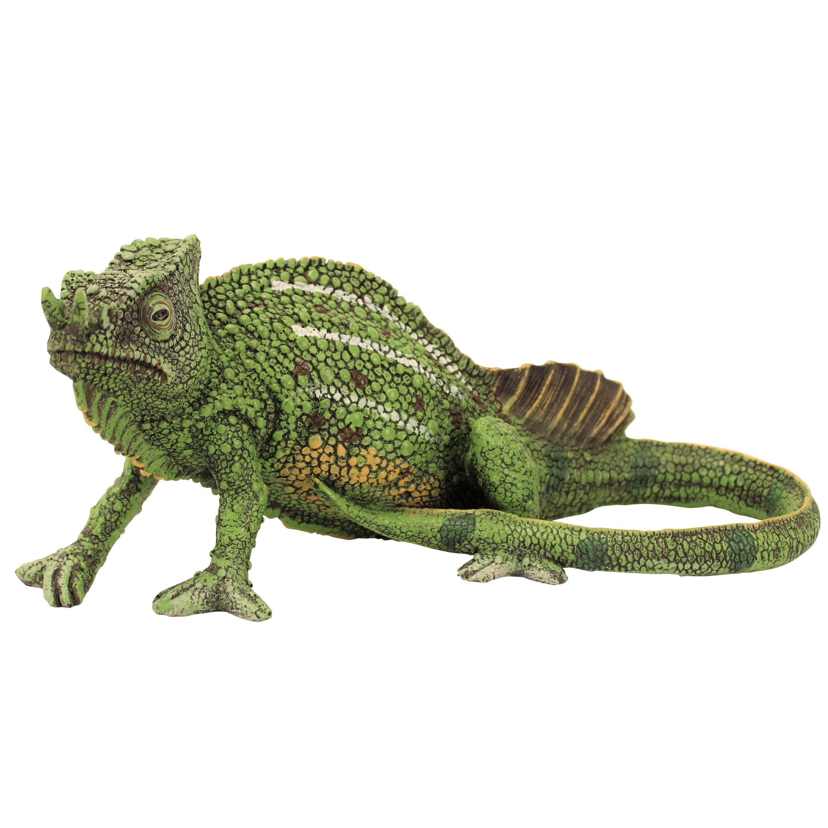 Online-Fuchs Gartenfigur Chamäleon Eidechse Leguan Reptil Teichdeko Größe wählbar wetterfest, (witterungsbeständig, Garten), Maße kleines ca. 24x11x10 cm, großes Chamäleon ca. 65x30x25 cm