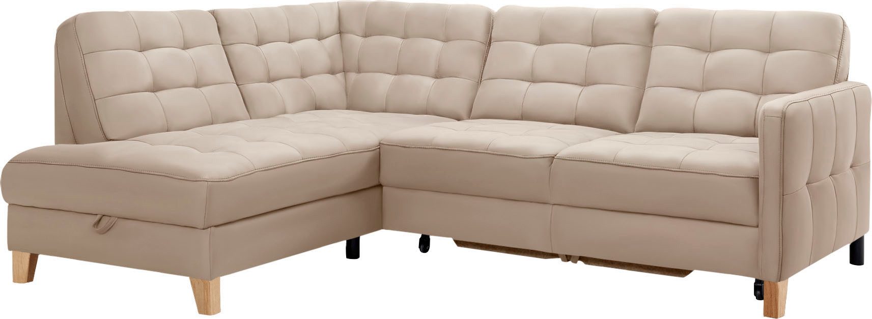 exxpo - sofa fashion in wahlweise und mit Bettkasten, Elio, Ecksofa Bezugsqualitäten vielen Bettfunktion