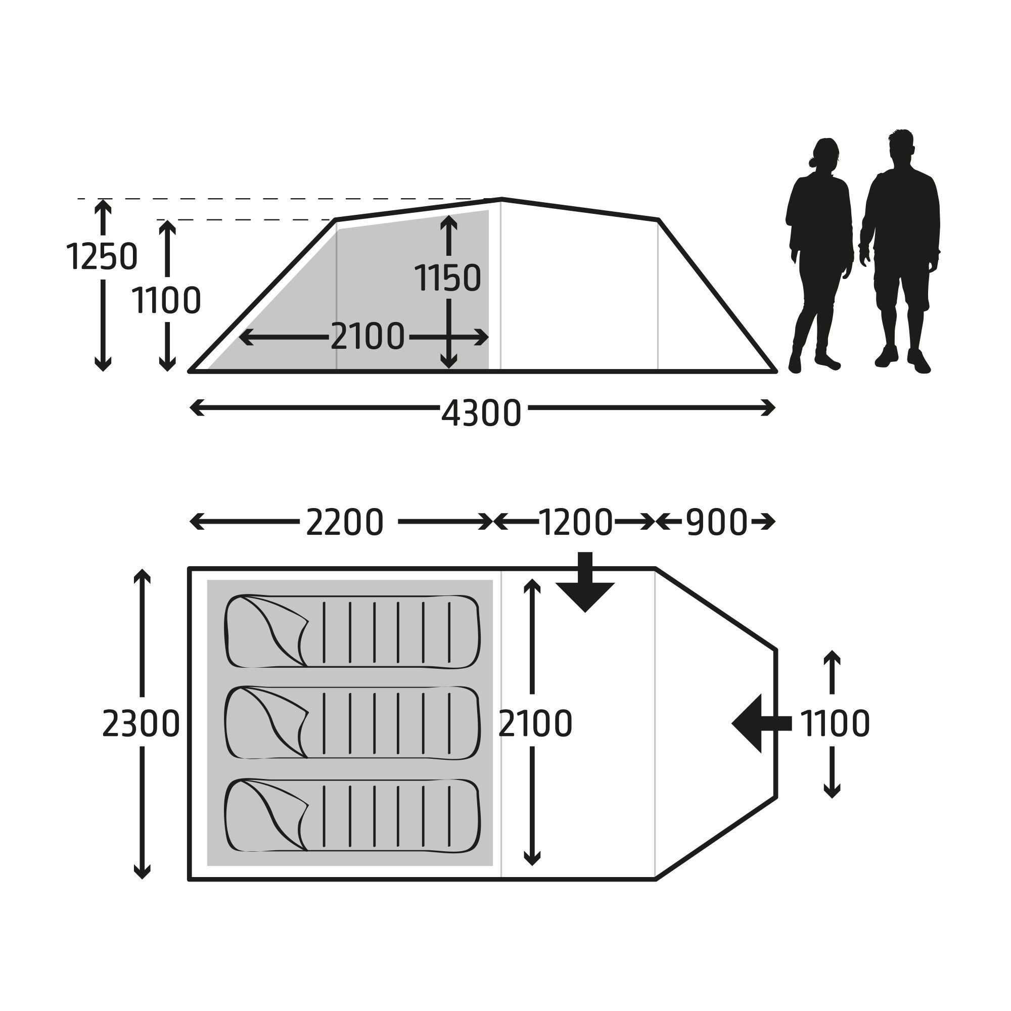 Kampa Dometic Igluzelt Mersea, Personen: 3