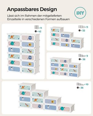 SONGMICS Schuhregal Schuhschrank Kinder, Schuhschrank mit Türen, 12 Fächer, Schuh-Organizer stapelbar