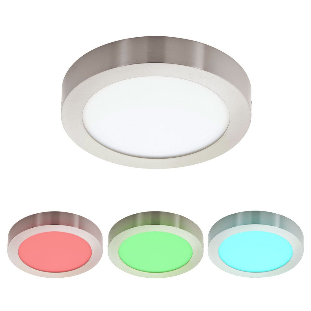 EGLO LED Deckenleuchte, LED-Leuchtmittel fest verbaut, Kaltweiß, Warmweiß, Neutralweiß, Tageslichtweiß, Farbwechsel, RGB LED Decken Lampe Wohn Zimmer Strahler Flur Leuchte