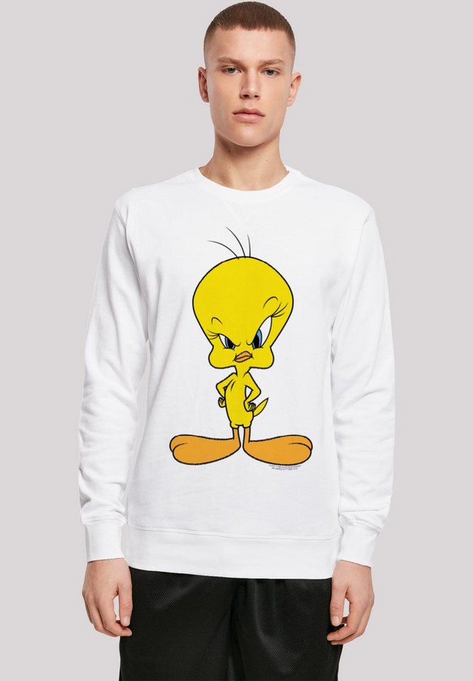 F4NT4STIC Kapuzenpullover Herren Angry Tweety -WHT with Light Crew  sweatshirt (1-tlg)