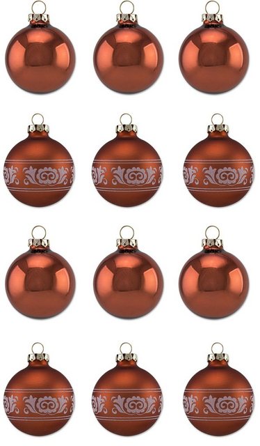 Thüringer Glasdesign Weihnachtsbaumkugel »Kupfer Glanz« (12 Stück), Made in Germany-Otto