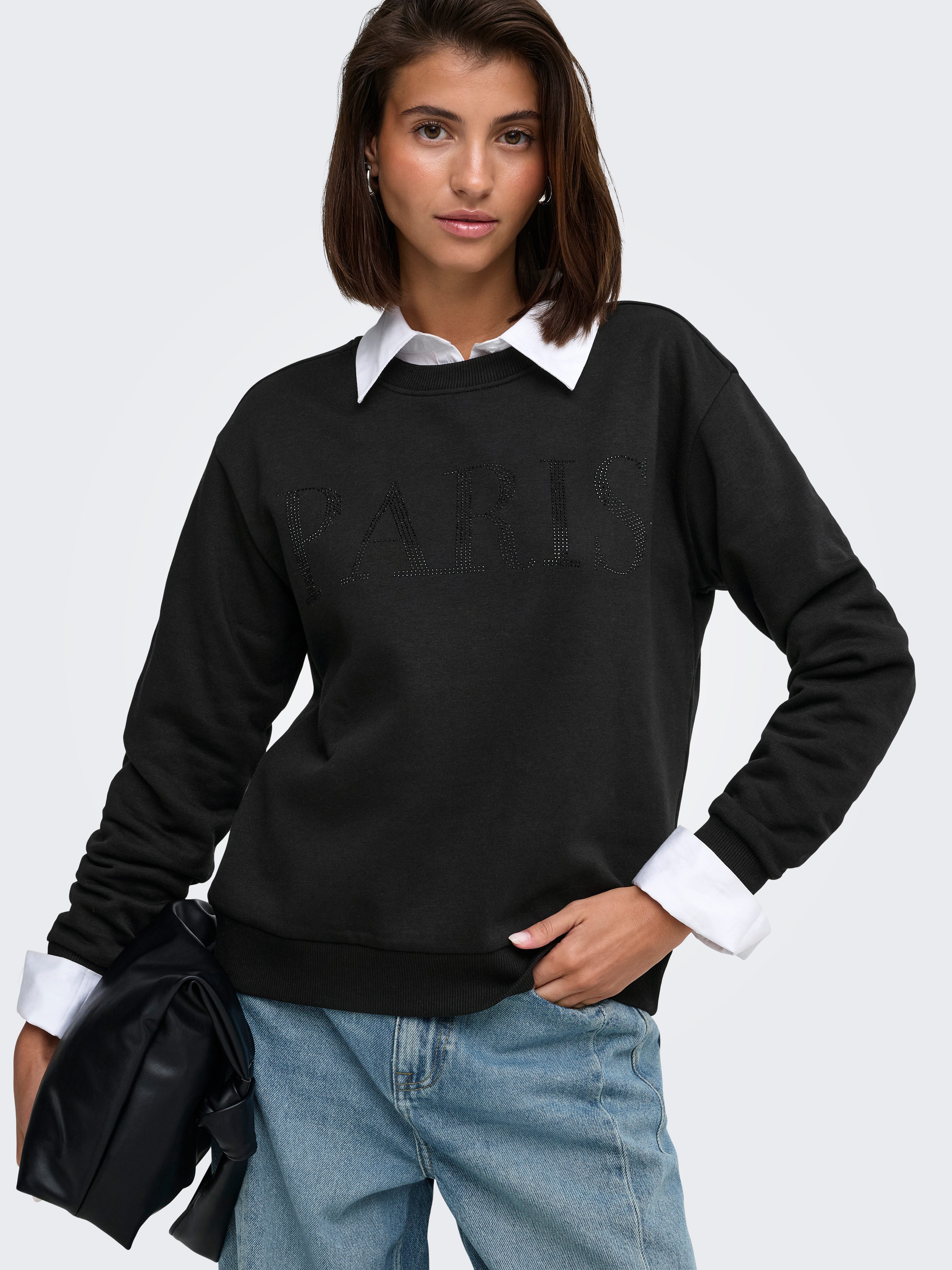 JDY Sweatshirt JDYPARIS L/S EMB SWEAT JRS NOOS Baumwollmischung, regular fit