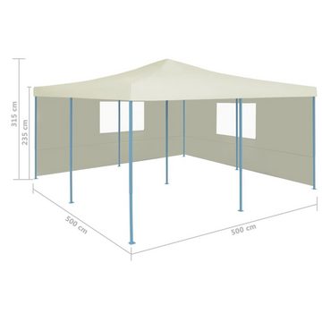 vidaXL Partyzelt Faltpavillon mit 2 Seitenwänden 5x5 m Creme