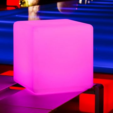 Licht-Trend Gartenleuchte Akku LED Würfel Big-Cube 43cm mit App-Steuerung Weiß