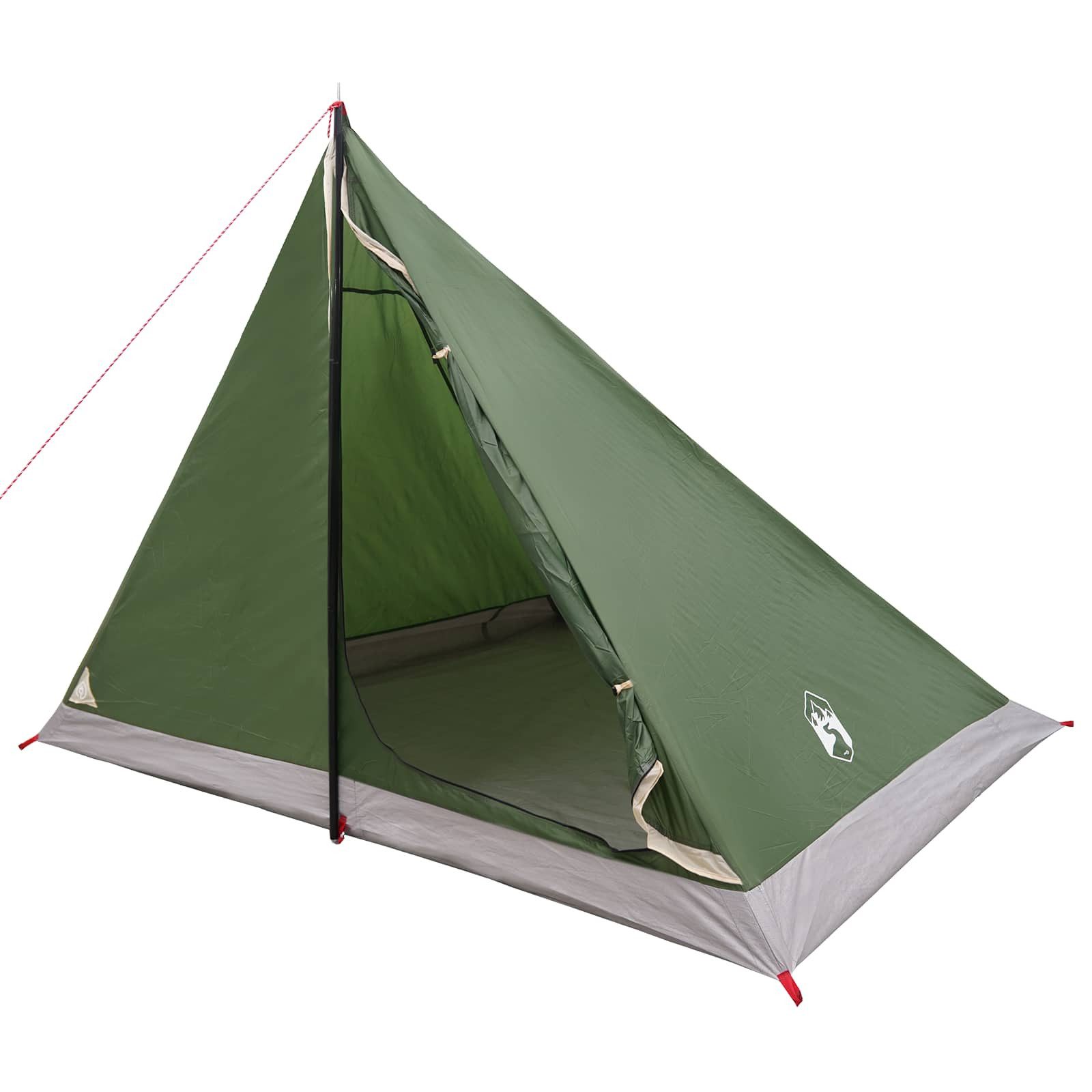 vidaXL Kuppelzelt Trekkingzelt 4 Personen Grün 185T Polyester mit PU-Beschichtung, (1 tlg)