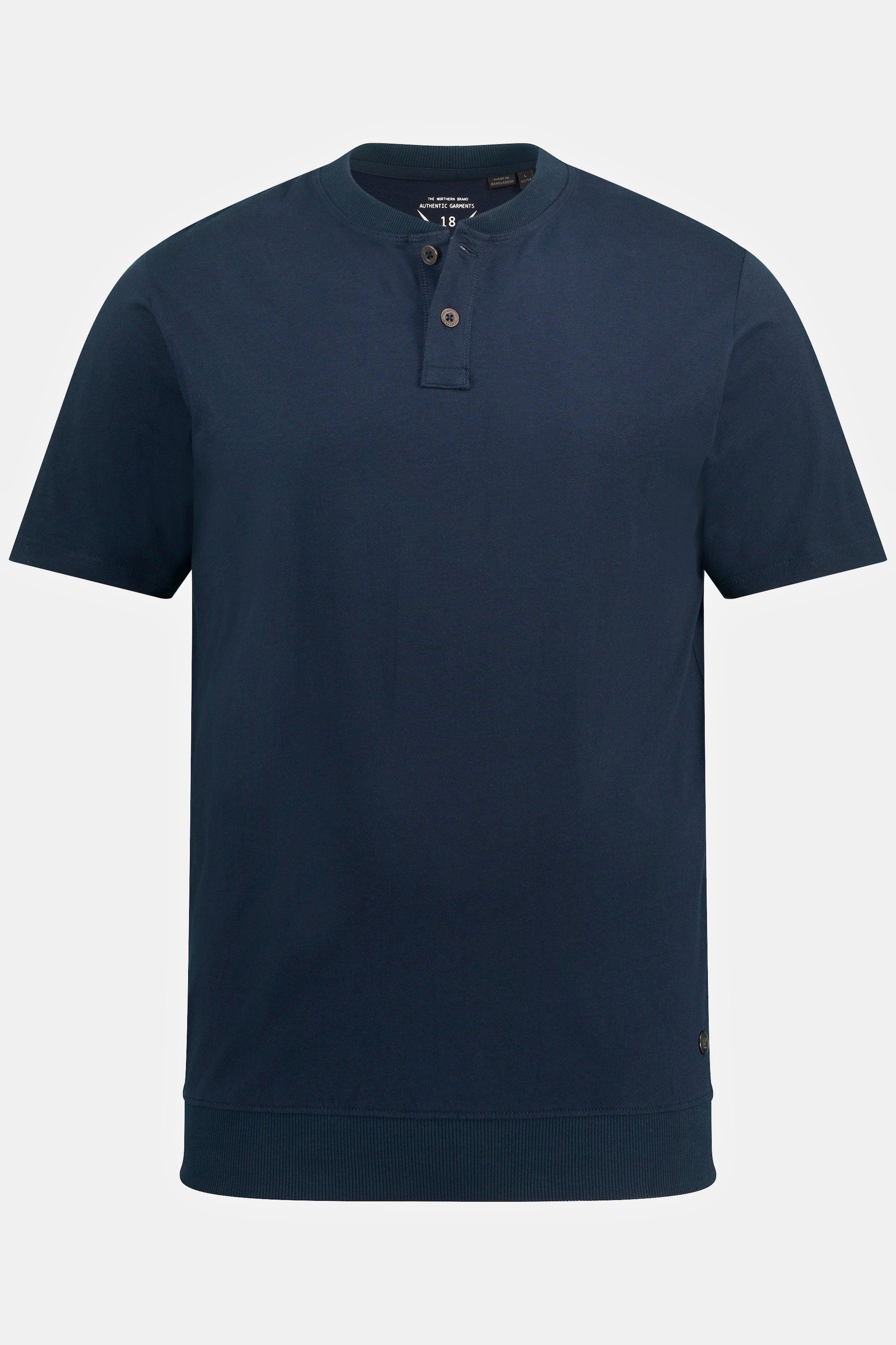 Rundhals 8 bis Halbarm XL navy JP1880 blau T-Shirt Bauchfit Henley