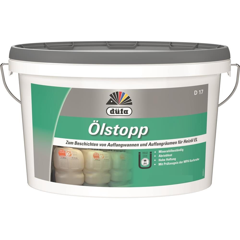 düfa Bodenversiegelung Ölstopp 2,5 Liter Mineralölbeständige Dispersionsfarbe Spezialfarbe, Zur Beschichtung von Beton- und Estrichböden