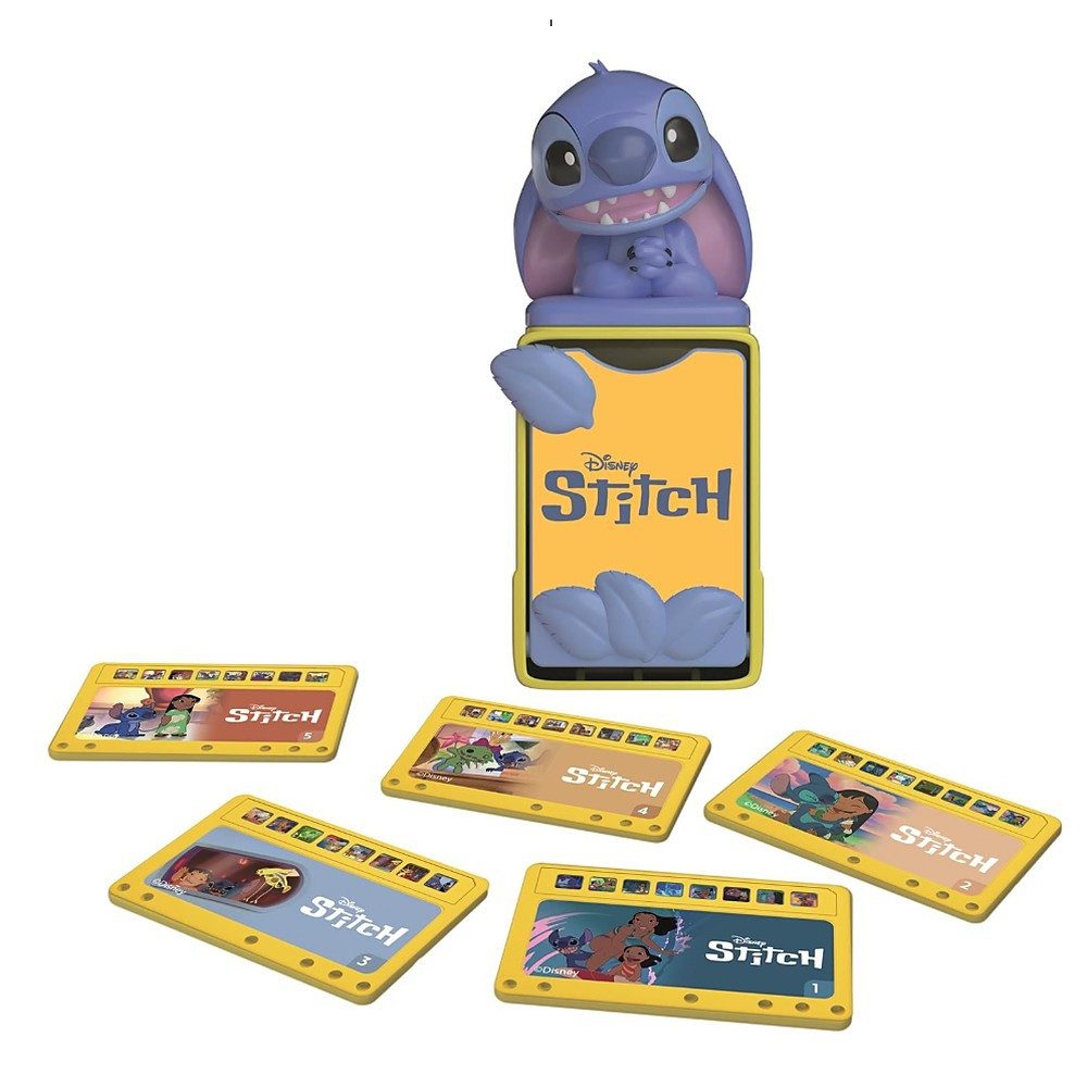 Clementoni® Lernspielzeug Geschichtenkarten Bildergeschichten Erzählspielzeug (Spar-Set, 5-St., 5 Geschichten farbenfroh), 5 Geschichten, Stitch-Figur, Box, Polnisch