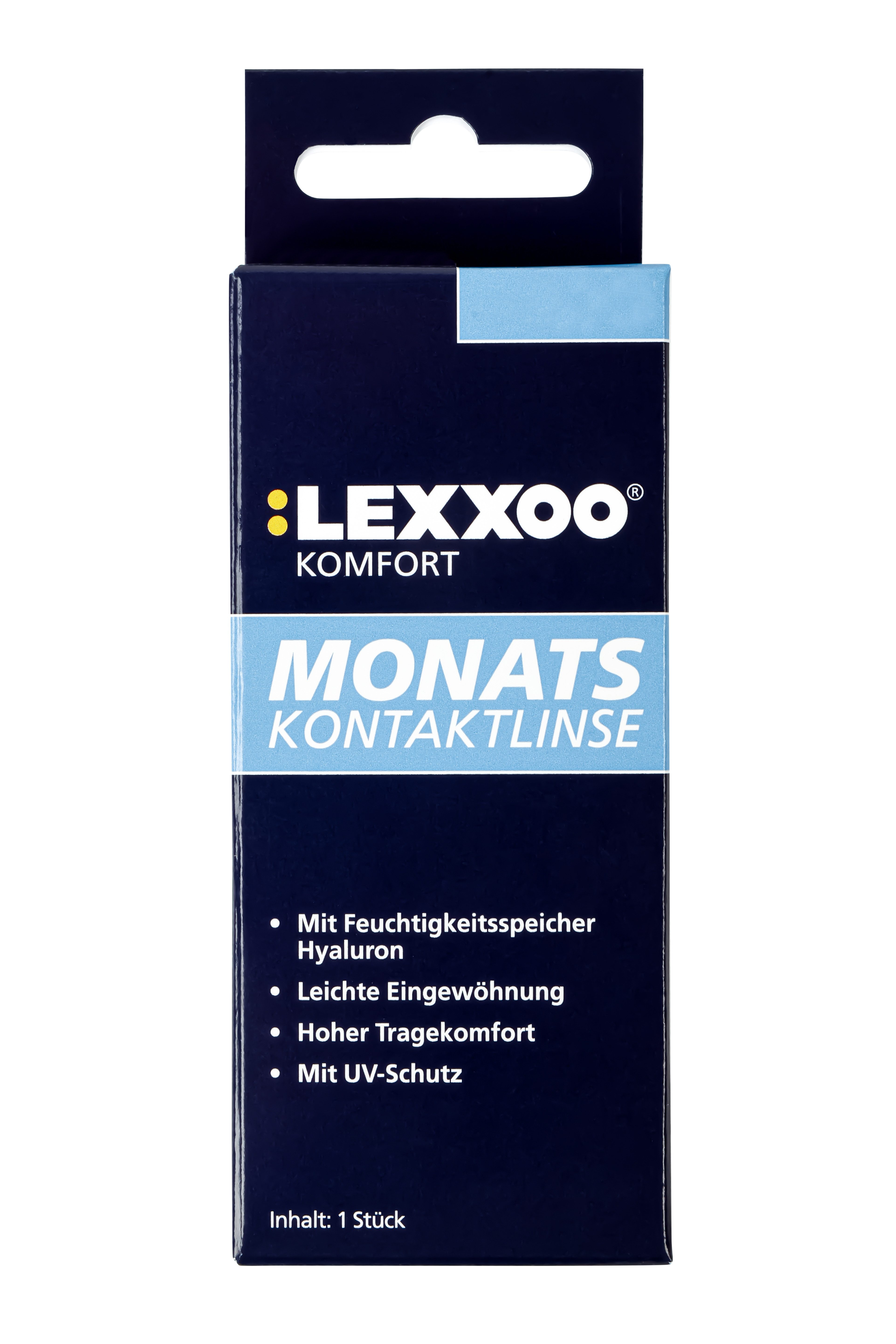 LEXXOO Monatslinsen Monatskontaktlinse mit Stärke Hyaluron & UV-Schutz, 1 Stück