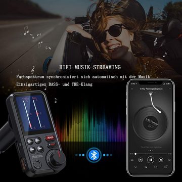 GelldG Bluetooth FM Transmitter Auto, Bluetooth Autoradio Adapter Bluetooth-Adapter