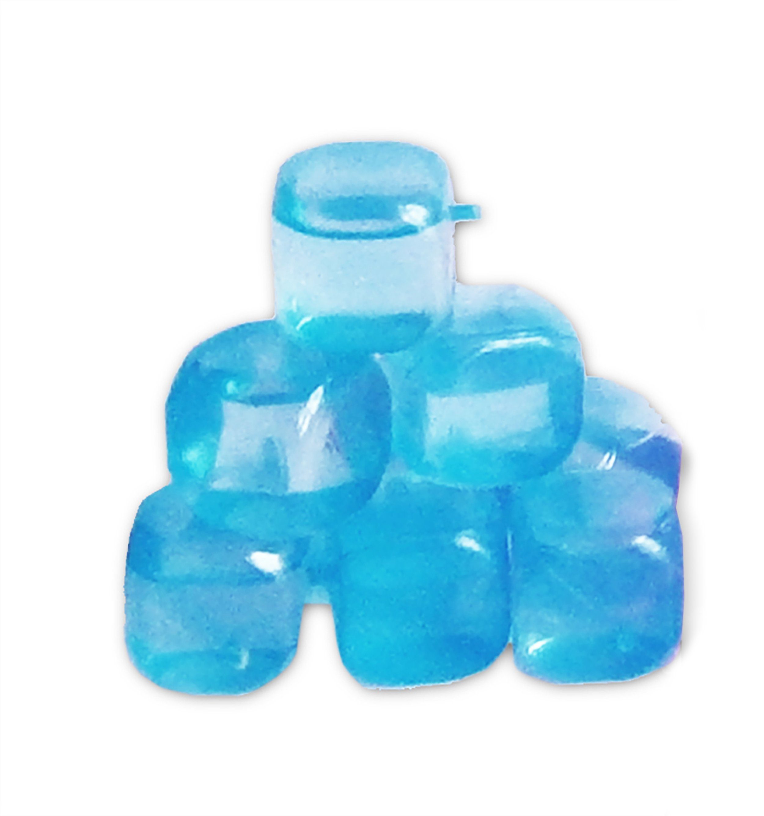 Leknes Eiswürfel-Steine 18x EISWÜRFEL Kunststoff wiederverwendbar Whisky Kühlwürfel 67 (Blau), Weinkühler Kühlsteine EIS Cube Bier Steine Würfel