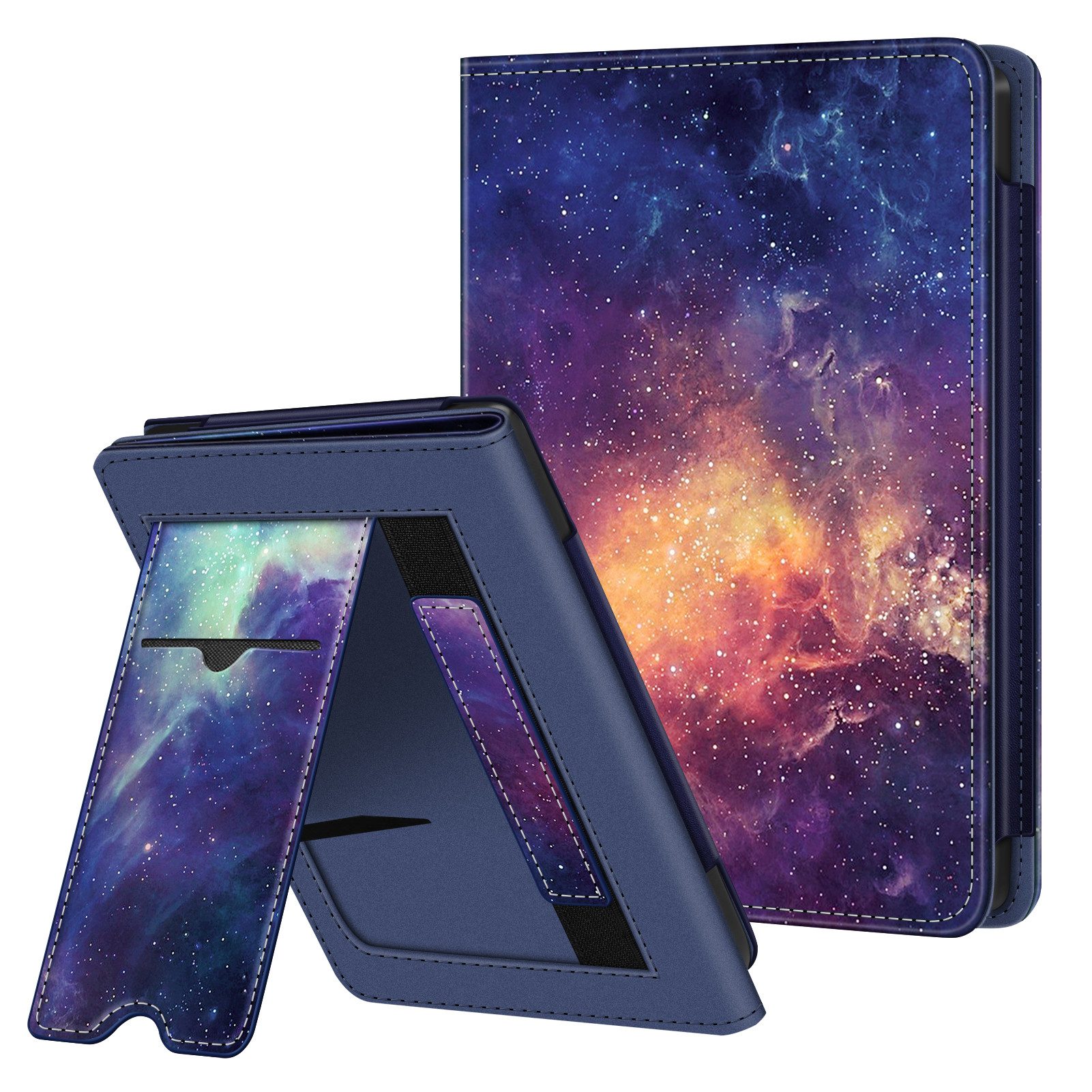 Fintie E-Reader-Hülle für Tolino Shine Color/5 (2024) & Kobo Clara Colour / BW (2024), Kickstand Hülle mit Kartenfach Handschlaufe und Auto Sleep/Wake
