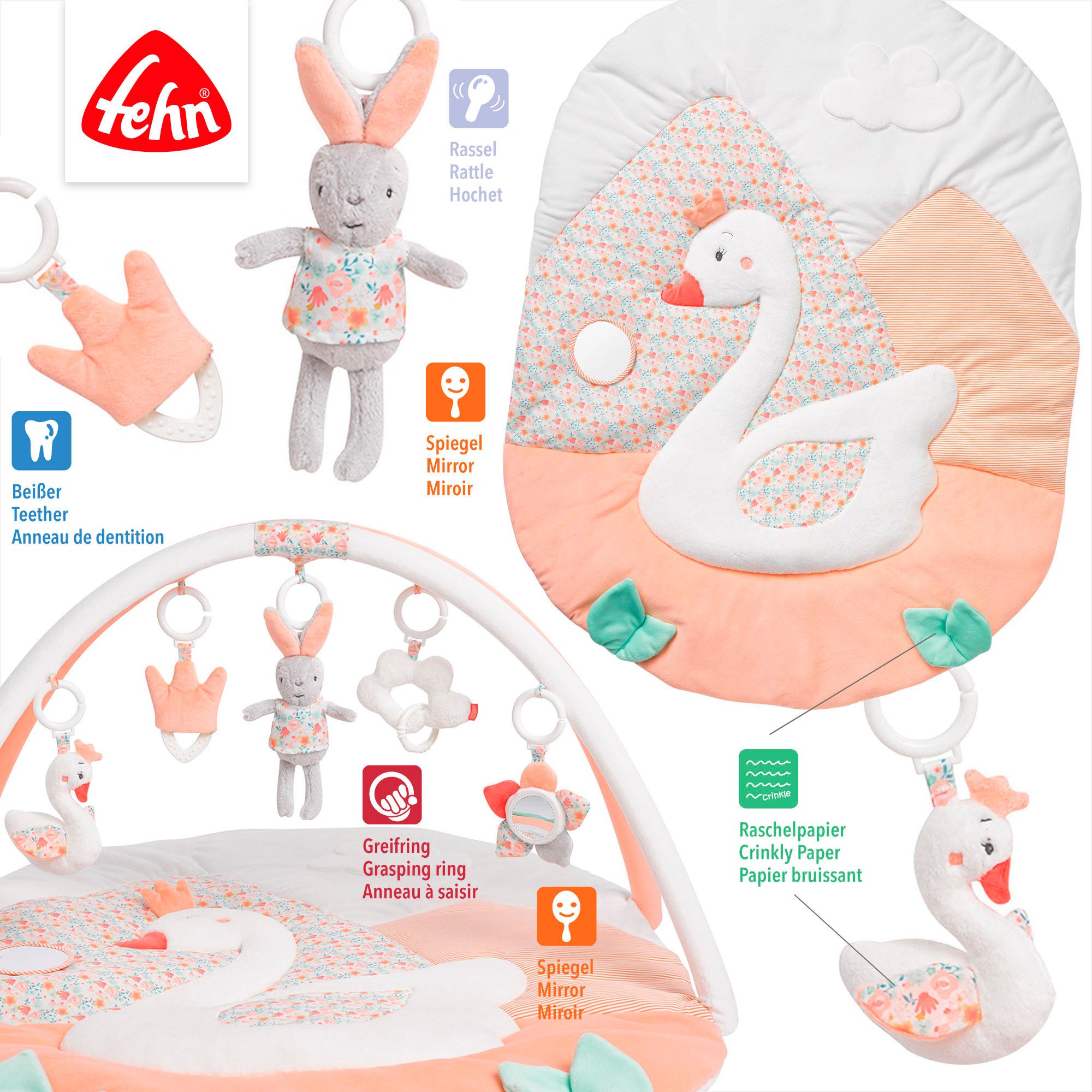 Fehn Spielbogen Classic Stars, Schwanensee 3-D-Activity-Decke, günstig online kaufen