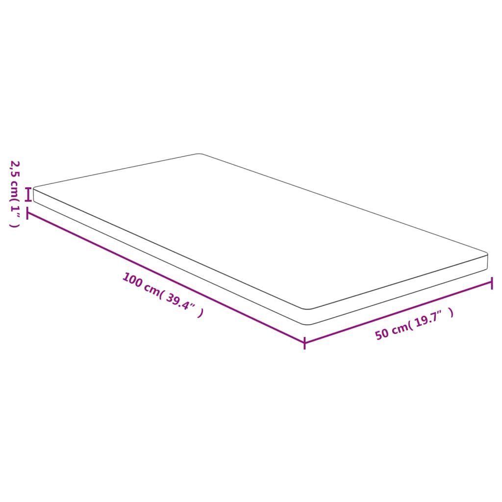 50x100x2,5 Bambus furnicato Tischplatte St) (1 cm