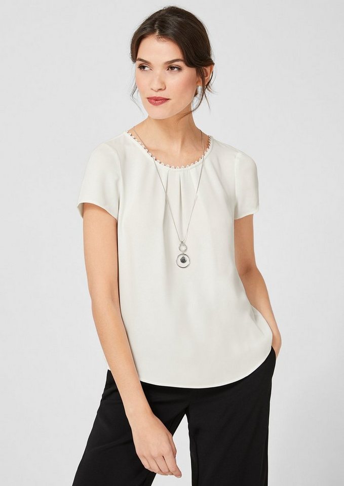 s.Oliver BLACK LABEL Satinbluse mit Zierausschnitt s.Oliver BLACK LABEL Satinbluse mit Zierausschnitt