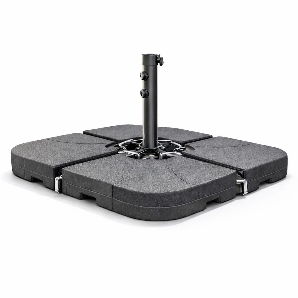 toolmate® Schirmständer Sonnenschirmständer für Ampelschirme – Bodenkreuz Schirmgewichte