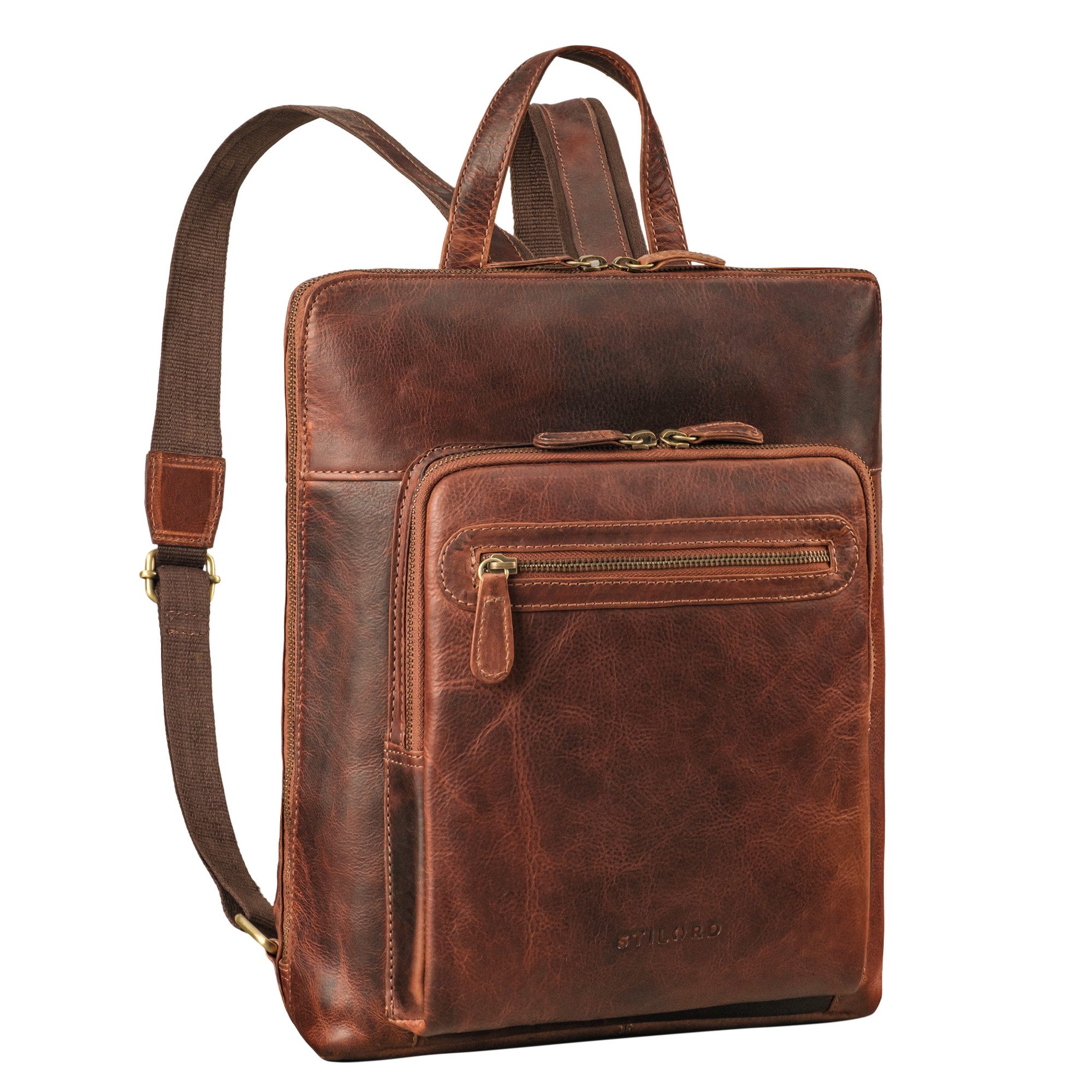 Cityrucksack "Shyla" Eleganter Rucksack Damen Leder Vintage