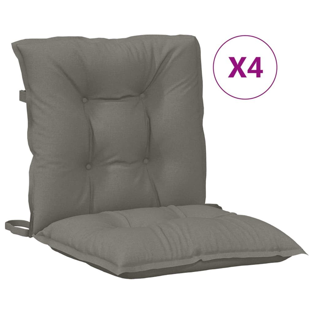 vidaXL Sitzauflage Niedriglehner-Auflagen 4 Stk. Dunkelgrau 100x50x7 cm Stoff, (4 St)