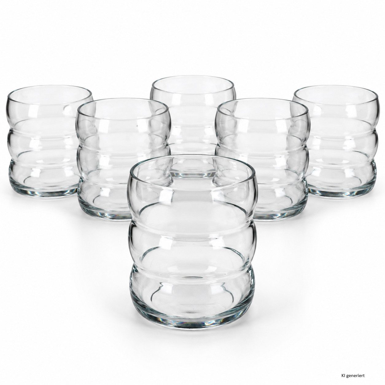 MamboCat Latte-Macchiato-Glas 6er Set Matcha Gläser 360ml Wellendesign Trinkglas Latte Cocktails, Glas – Bild 3 von 5