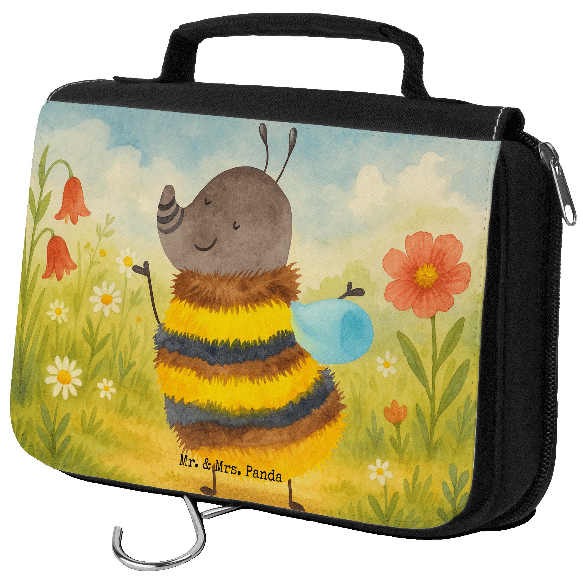 Mr. & Mrs. Panda Kulturbeutel Hummel flauschig Design, Necessaire, Weiß, Biene, Make-Up Tasche, bad (Packung, Hummel Flauschig), Necessaire beauty case duschbeutel
