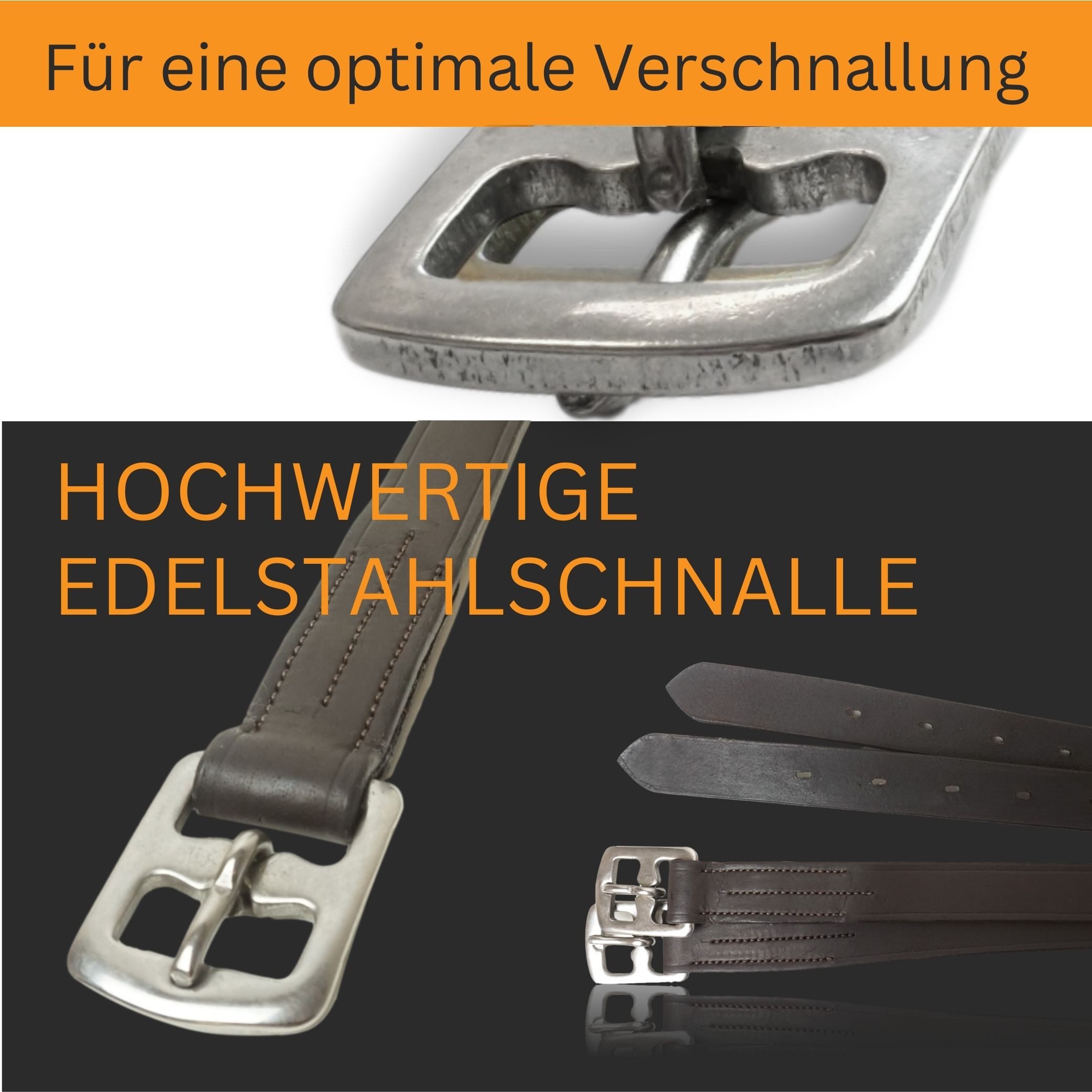 Pferdelinis Dressursattel Steigbügelriemen, Leder, braun, passend für englische Sättel, besonders fein verstellbar, hochwertige Edelstahlschnalle