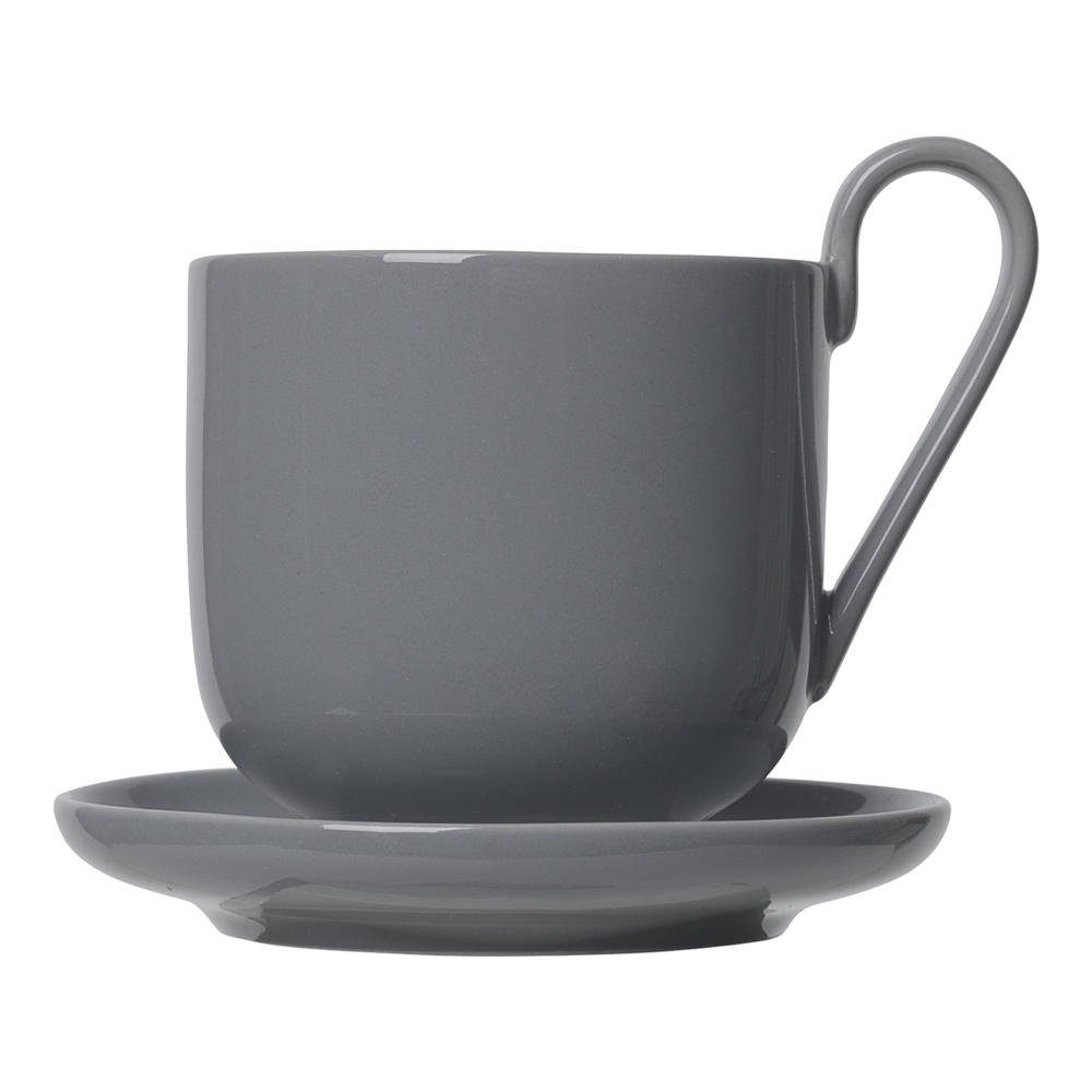 Tasse RO Set 2 Kaffeetassen mit Untertasse Teetasse Becher Porzellan Sharksk