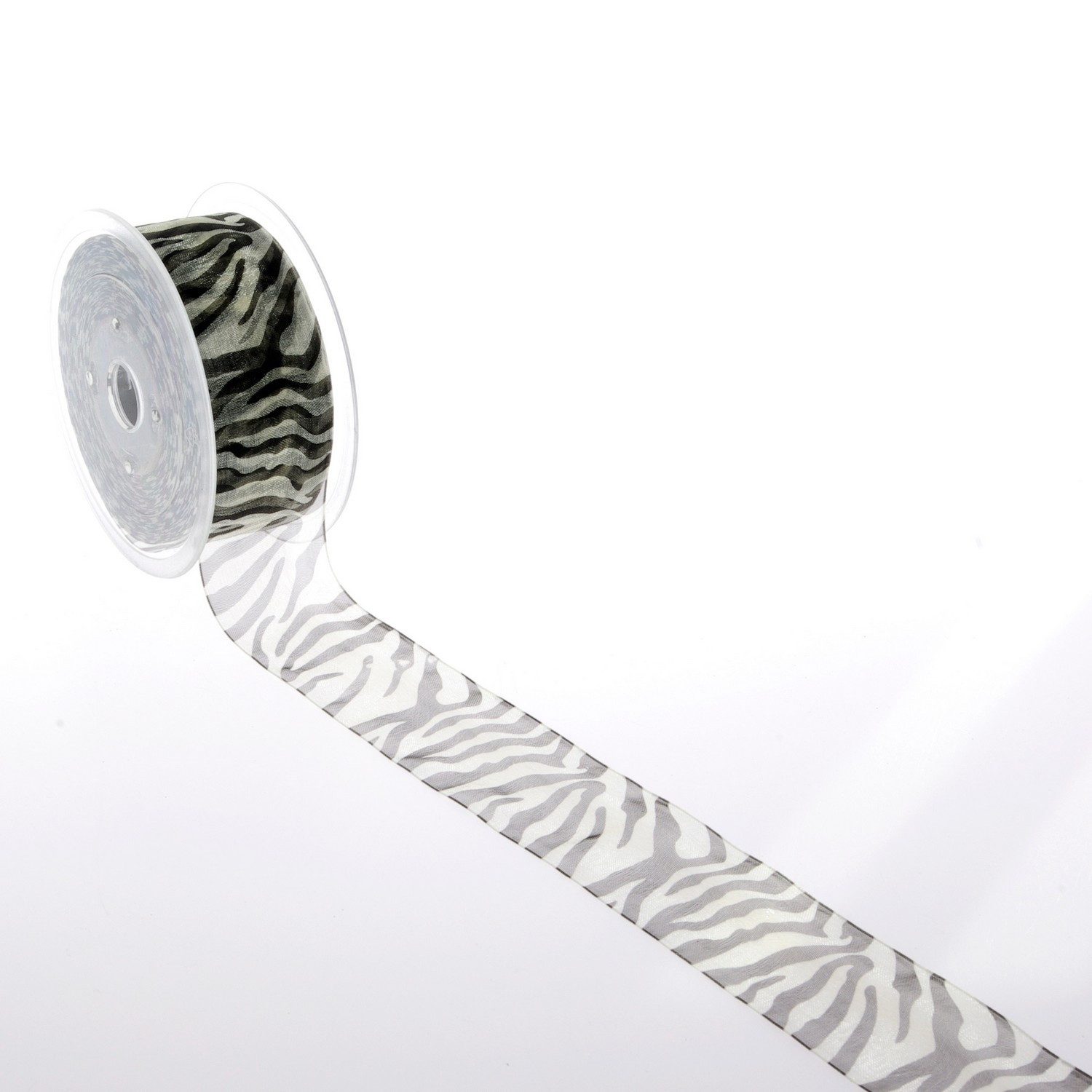 Deko AS Geschenkband Geschenkband "Zebra-Print" - schwarz-weiß 40mm - 25m -, Zebra-Motiv