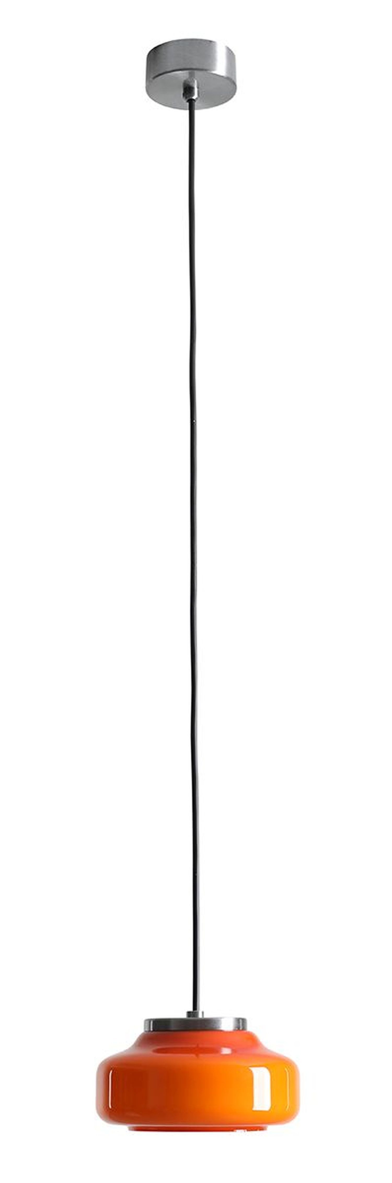 Licht-Erlebnisse Pendelleuchte ERAN, Metall Glas GX53 rund D: 16 cm H: max. 209 cm Orange Modern