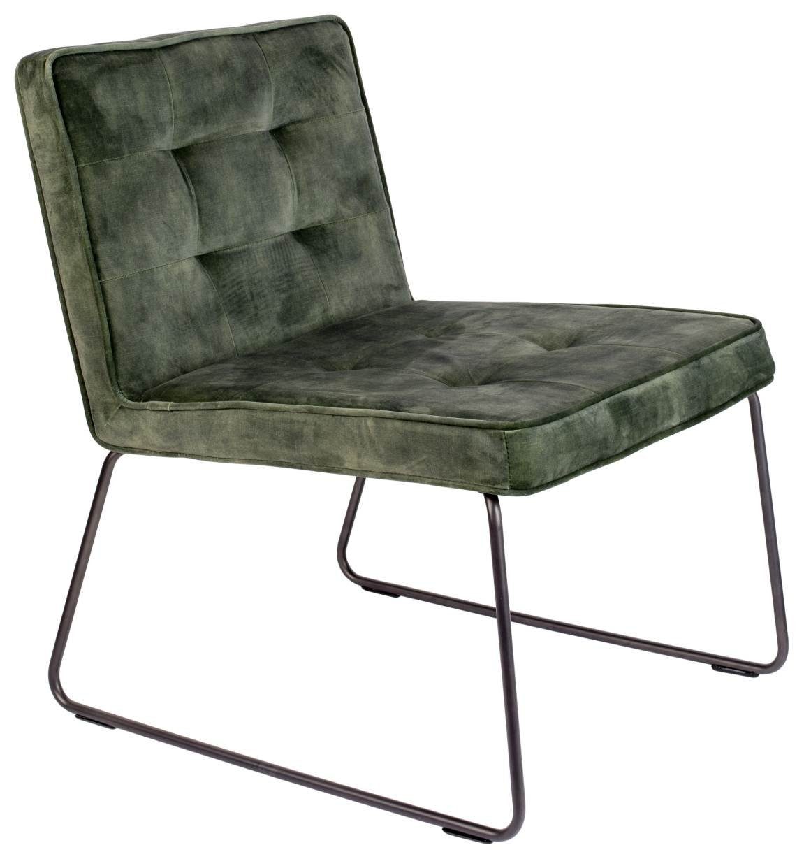 Loungesessel Samtstoff CLARK Grau-Grün Velvet Sessel Trendmöbel24 Lounge