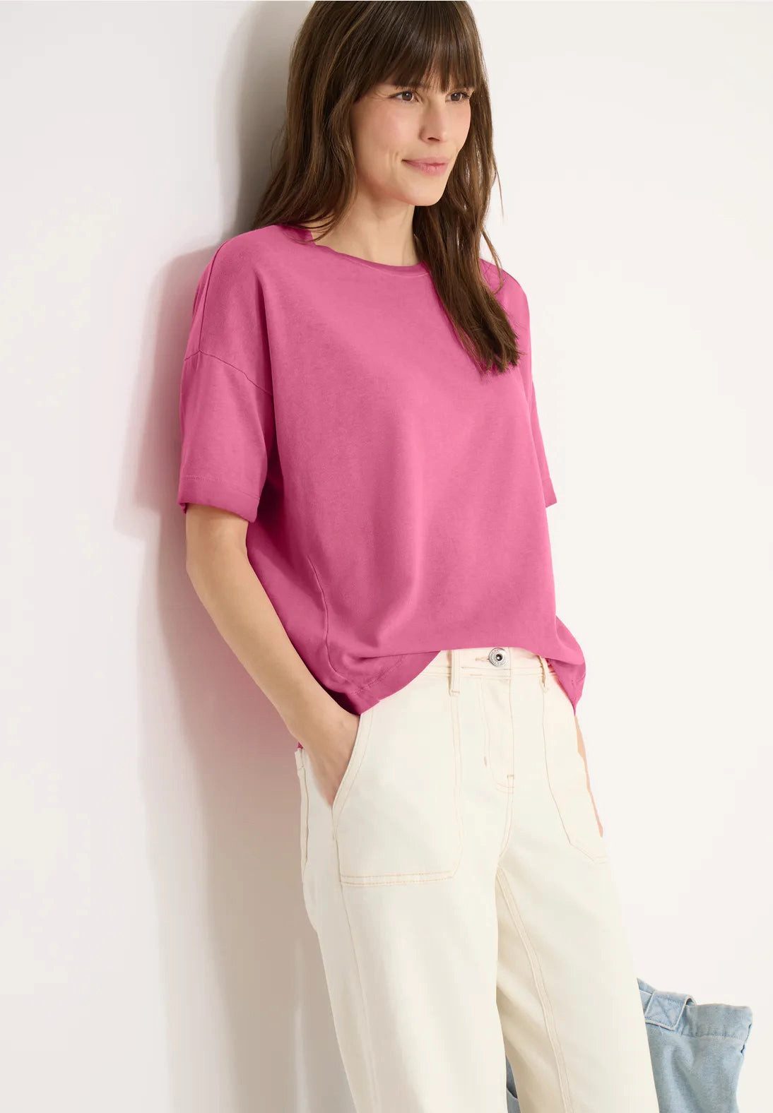 CECIL Rundhalsshirt Kurzarm T-Shirt in Garment Dye Optik (1-tlg) günstig online kaufen