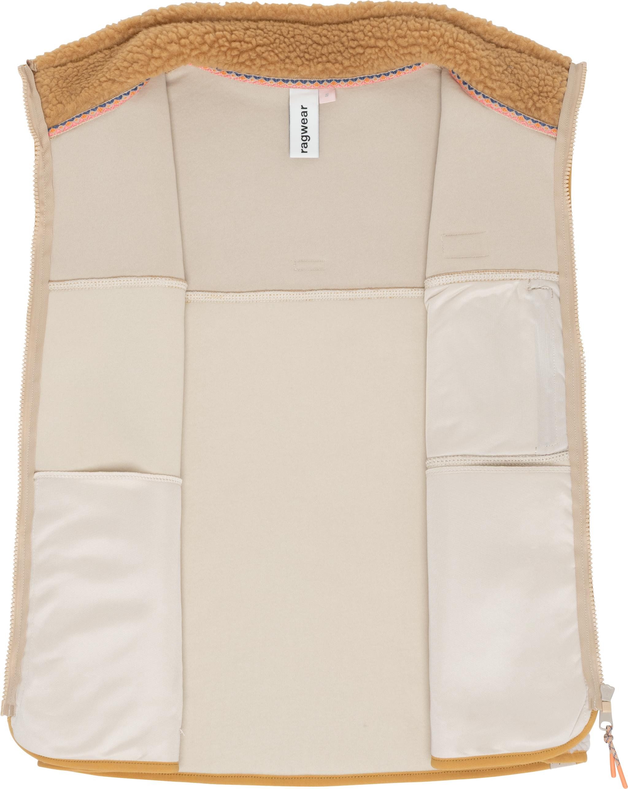 Ragwear Plüschweste Junni Bonded warme Damen Weste aus Materialmix mit Teddy-Fleece