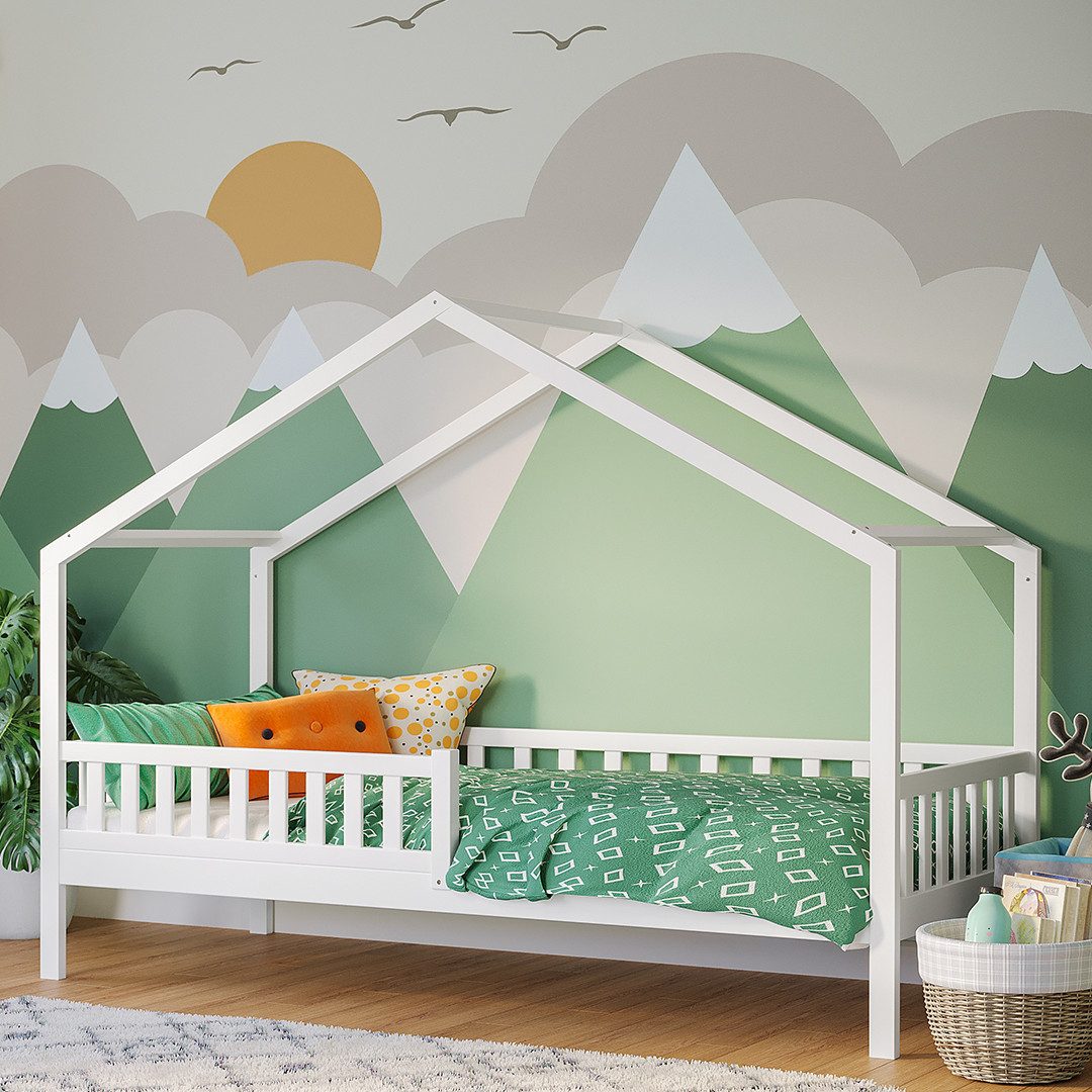 Bellabino Hausbett Vils 90x200 cm mit Rausfallschutz & Lattenrost (ohne Sch günstig online kaufen